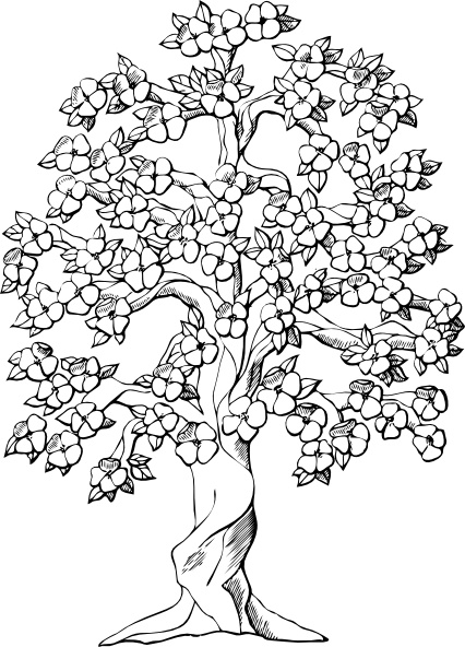 426x592 Flowering Tree Clip Art Free Vector In Open Office Drawing