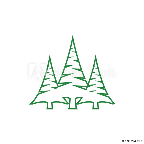 500x500 Pine Tree Clip Art Graphic Design Template Vector Isolated
