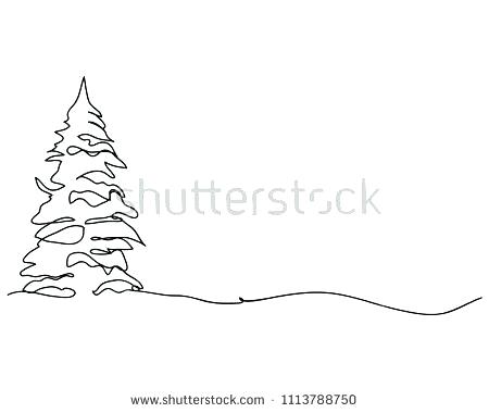 450x380 Line Drawing Christmas Tree