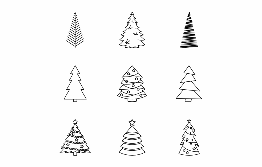 Tree Line Art Vector at Vectorified.com | Collection of Tree Line Art