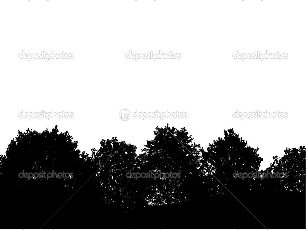 Tree Line Silhouette Vector