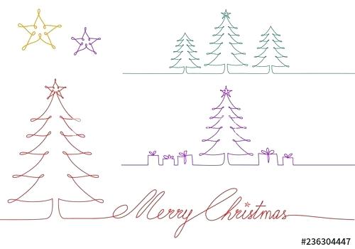 500x350 Christmas Tree Line Drawing