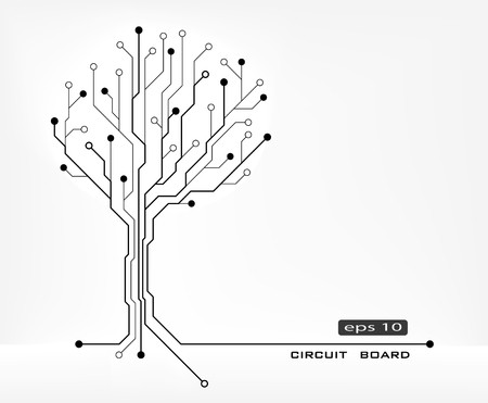 450x371 Tree Abstract Shape Circuit Board Vector Background Royalty Free