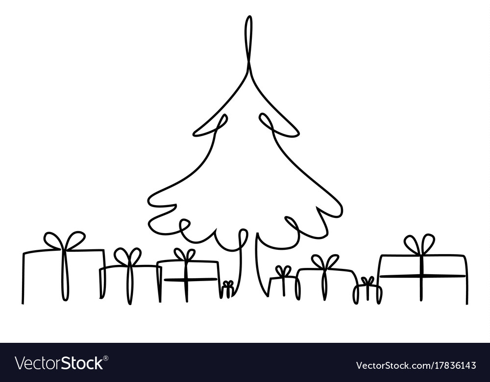 1000x780 Christmas Tree Line Drawing Desktop Backgrounds