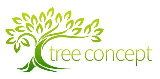 550x270 Green Tree Logos Vector Graphic