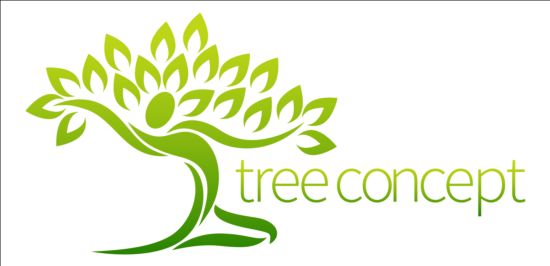 550x266 Green Tree Logos Vector Graphic Free Download