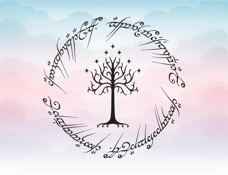 794x611 Lord Of The Rings Inspired White Tree Of Gondor Vector Etsy