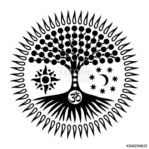 Mandala With The Tree Of Life And The Sign Of Aum Omohm 500x500 Mandala With The Tree Of Life And The Sign Of Aum Omohm