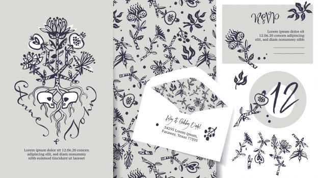Wedding Stationary Set Tree Of Life Lovers Sculls Vector Free 626x350 Wedding Stationary Set Tree Of Life Lovers Sculls Vector Free