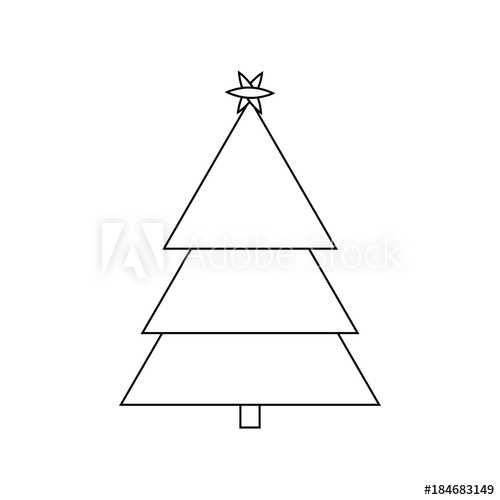 Christmas Tree Outline Icon Symbol Design Vector Illustration 500x500 Christmas Tree Outline Icon Symbol Design Vector Illustration