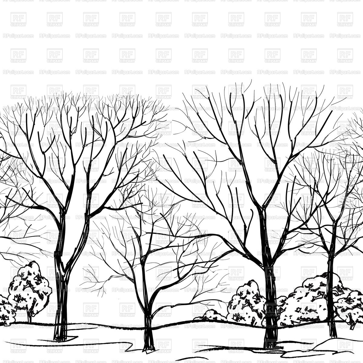 Seamless Pattern With Leafless Trees Forest 1200x1200 Seamless Pattern With Leafless Trees Forest