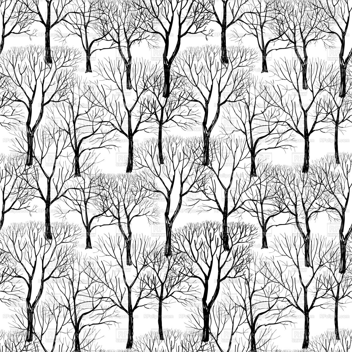 Black Trees Seamless Pattern Vector Image Of Nature, Landscape 1200x1200 Black Trees Seamless Pattern Vector Image Of Nature, Landscape