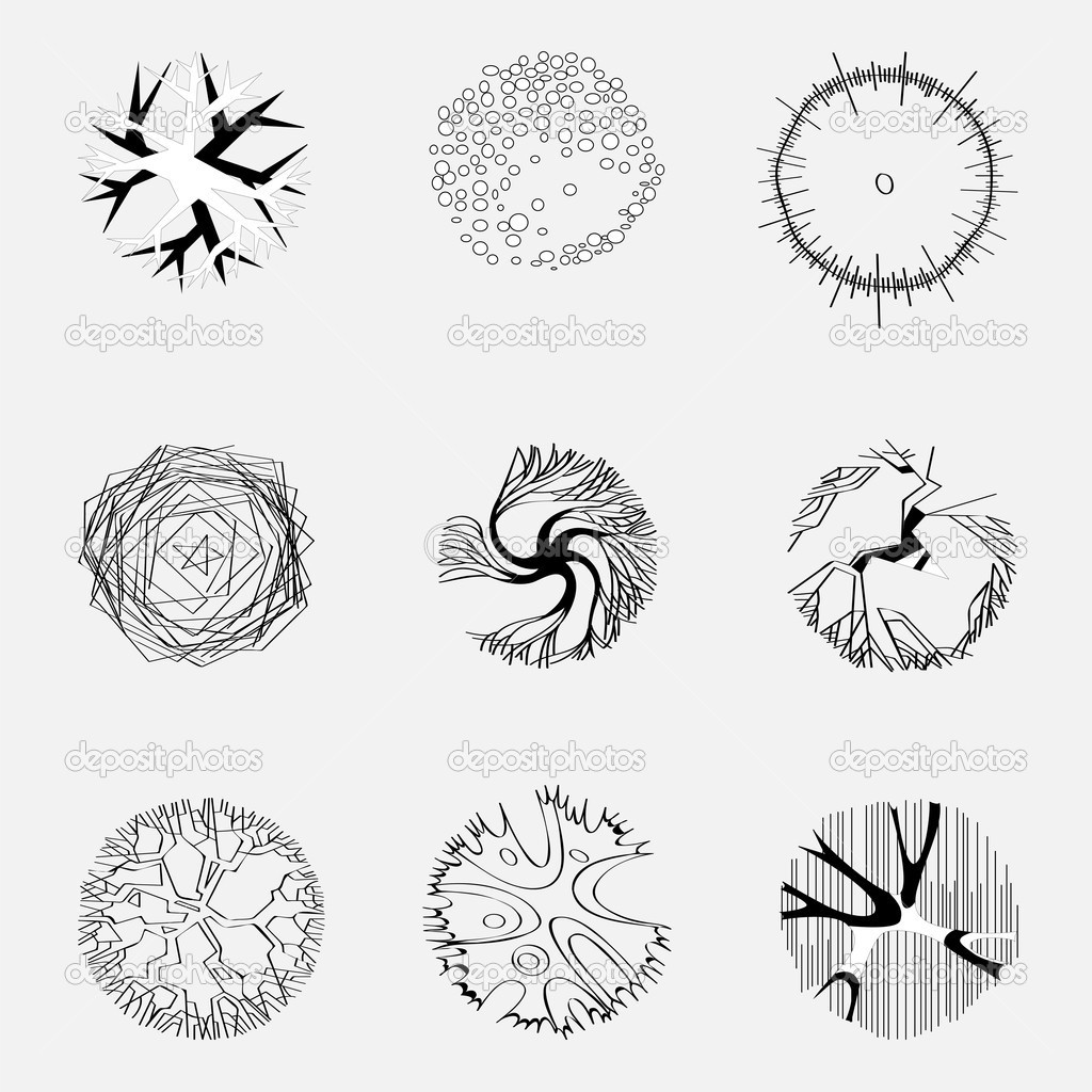 1024x1024 Vector Trees Plan View Images