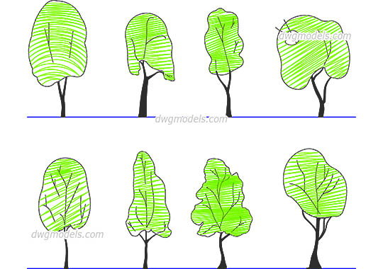 540x380 Trees And Plants Dwg Models, Cad Drawings Free Download