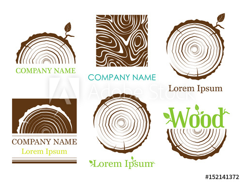 Set A Cross Section Of The Trunk With Tree Rings Vector Logo 500x375 Set A Cross Section Of The Trunk With Tree Rings Vector Logo