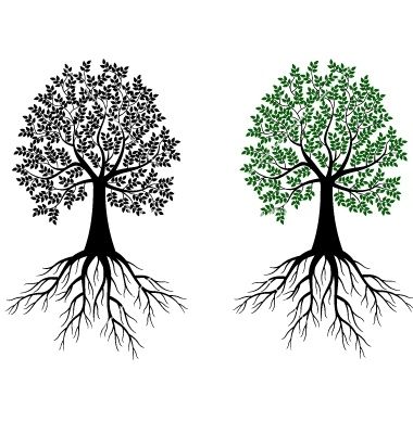 Tree And Roots Symbol Tree Silhouette Vector 380x400 Tree And Roots Symbol Tree Silhouette Vector