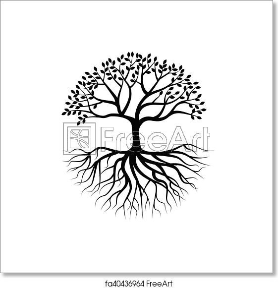 Free Art Print Of Tree Silhouette With Root Vector Illustration 561x581 Free Art Print Of Tree Silhouette With Root Vector Illustration