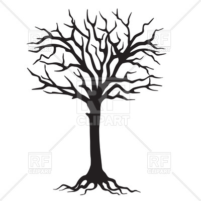 Hand Drawn Black Silhouette Tree With Roots Vector Image 400x400 Hand Drawn Black Silhouette Tree With Roots Vector Image