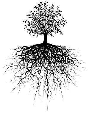 299x380 Editable Vector Illustration Of A Tree And Its Roots Putting