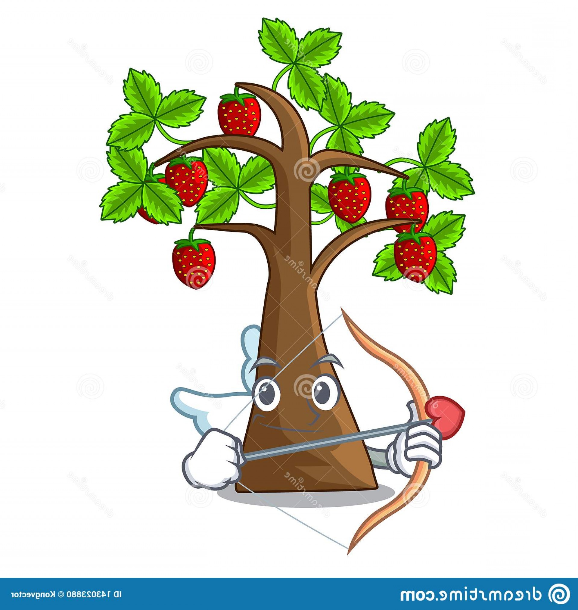 Cupid Strawberry Tree Shape Character Vector Illustration Image 1920x2026 Cupid Strawberry Tree Shape Character Vector Illustration Image