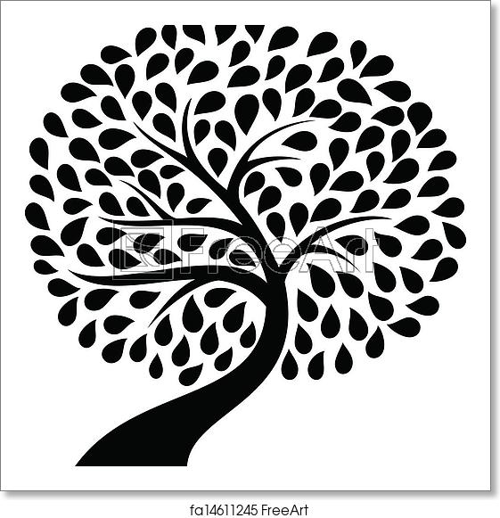 561x581 Free Art Print Of Tree Silhouette Vector Illustration Of Tree