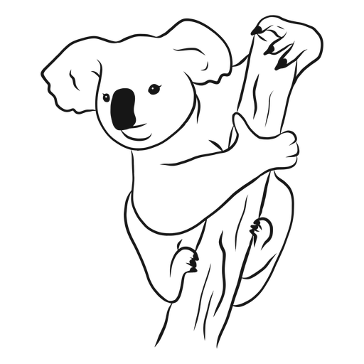 512x512 Koala Hugging Tree Sketch Vector