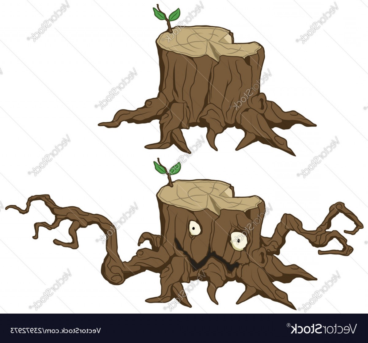 1200x1119 Tree Stump Monster Cartoon Vector Geekchicpro