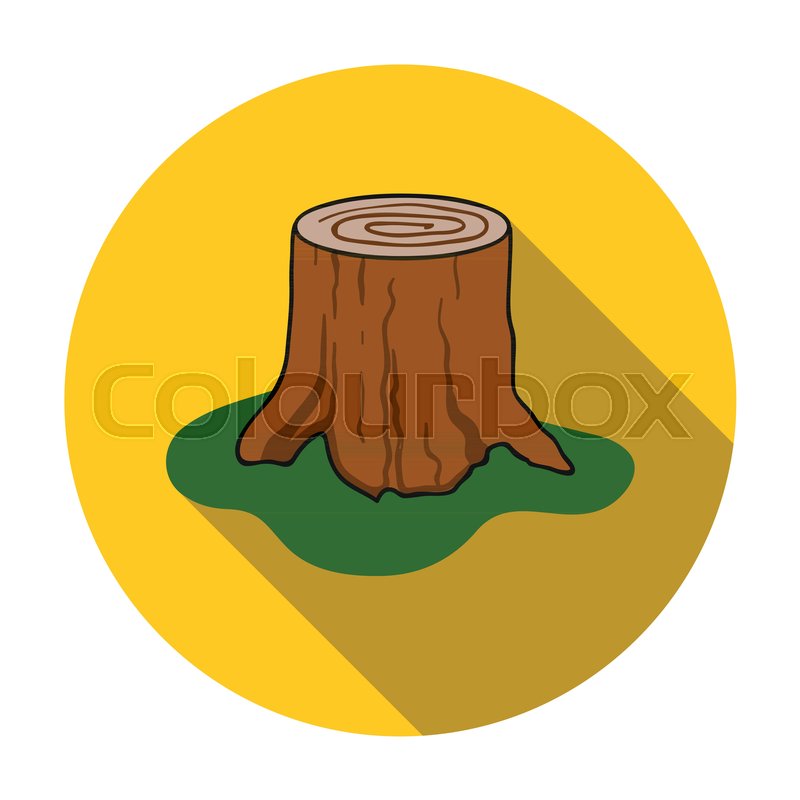 800x800 Tree Stump Icon In Flat Style Isolated Stock Vector Colourbox
