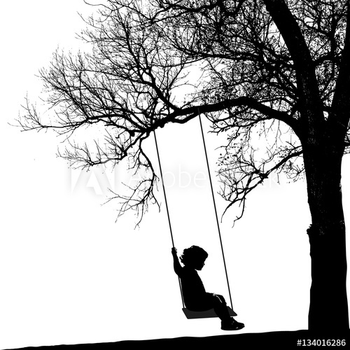 Little Girl On Swing Under A Tree Realistic Silhouette Of A Girl 500x500 Little Girl On Swing Under A Tree Realistic Silhouette Of A Girl