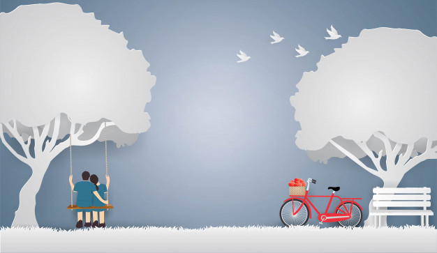 Young Couple Sitting Tree Swing In Spring Season Vector Premium 626x363 Young Couple Sitting Tree Swing In Spring Season Vector Premium