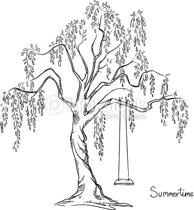 Tree With A Swing Vector Illustration Fire In Tree 398x431 Tree With A Swing Vector Illustration Fire In Tree