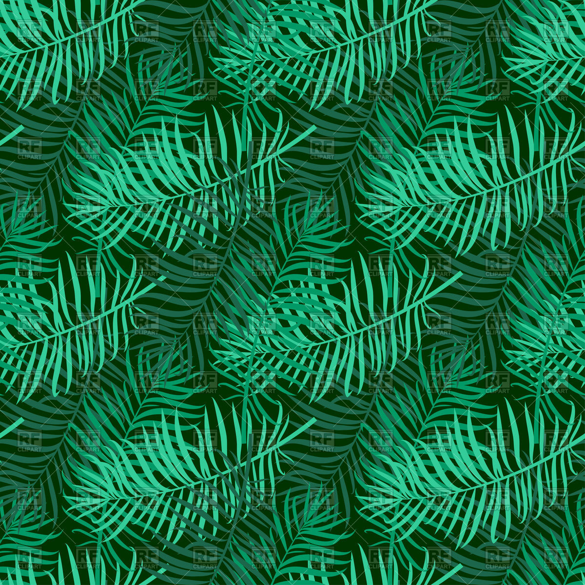 1200x1200 Leaves Of Palm Tree Seamless Pattern Vector Image Of Backgrounds