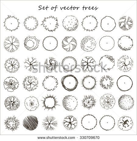 Set Of Graphic Trees, Top View, For Architecture And Landscape 450x465 Set Of Graphic Trees, Top View, For Architecture And Landscape