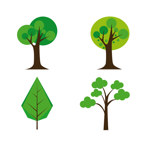 500x500 Cute Tree Vector Illustration Set Free Download