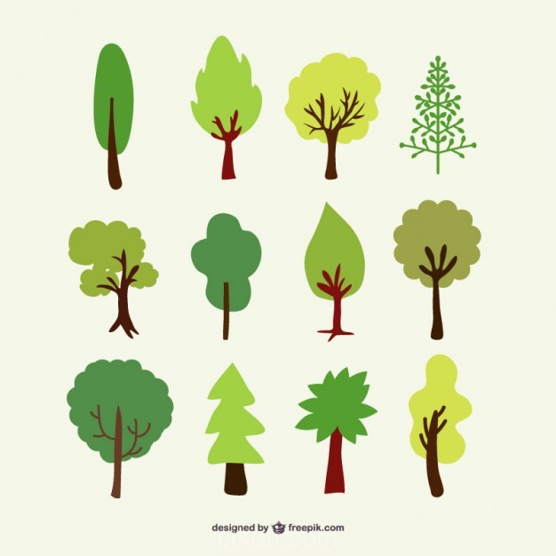 Forest Trees Vector Set Vector Free Download 626x626 Forest Trees Vector Set Vector Free Download
