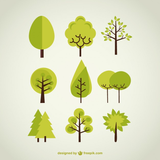 626x626 Trees Collection Vector Free Download