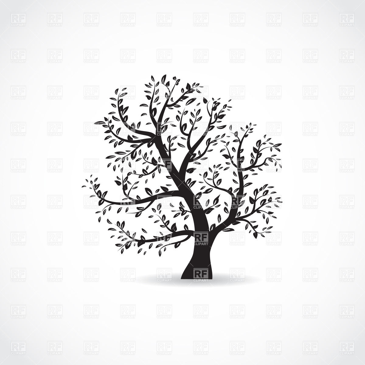 Leaf Bearing Tree Black Silhouette Vector Image Of Plants 1200x1200 Leaf Bearing Tree Black Silhouette Vector Image Of Plants