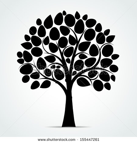 Tree Vector Black And White