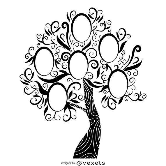 Black And White Family Tree 570x570 Black And White Family Tree