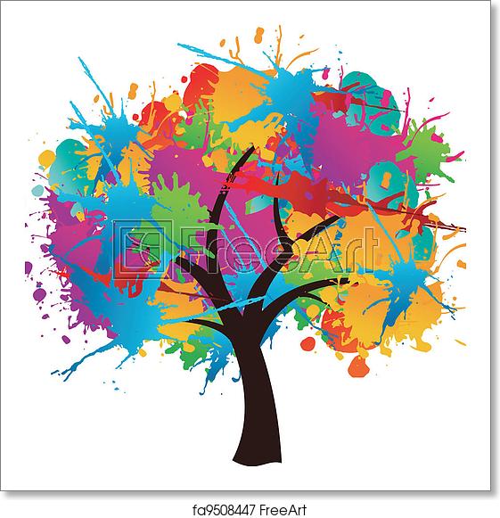 561x581 Free Art Print Of Isolated Paint Splash Spring Tree Isolated
