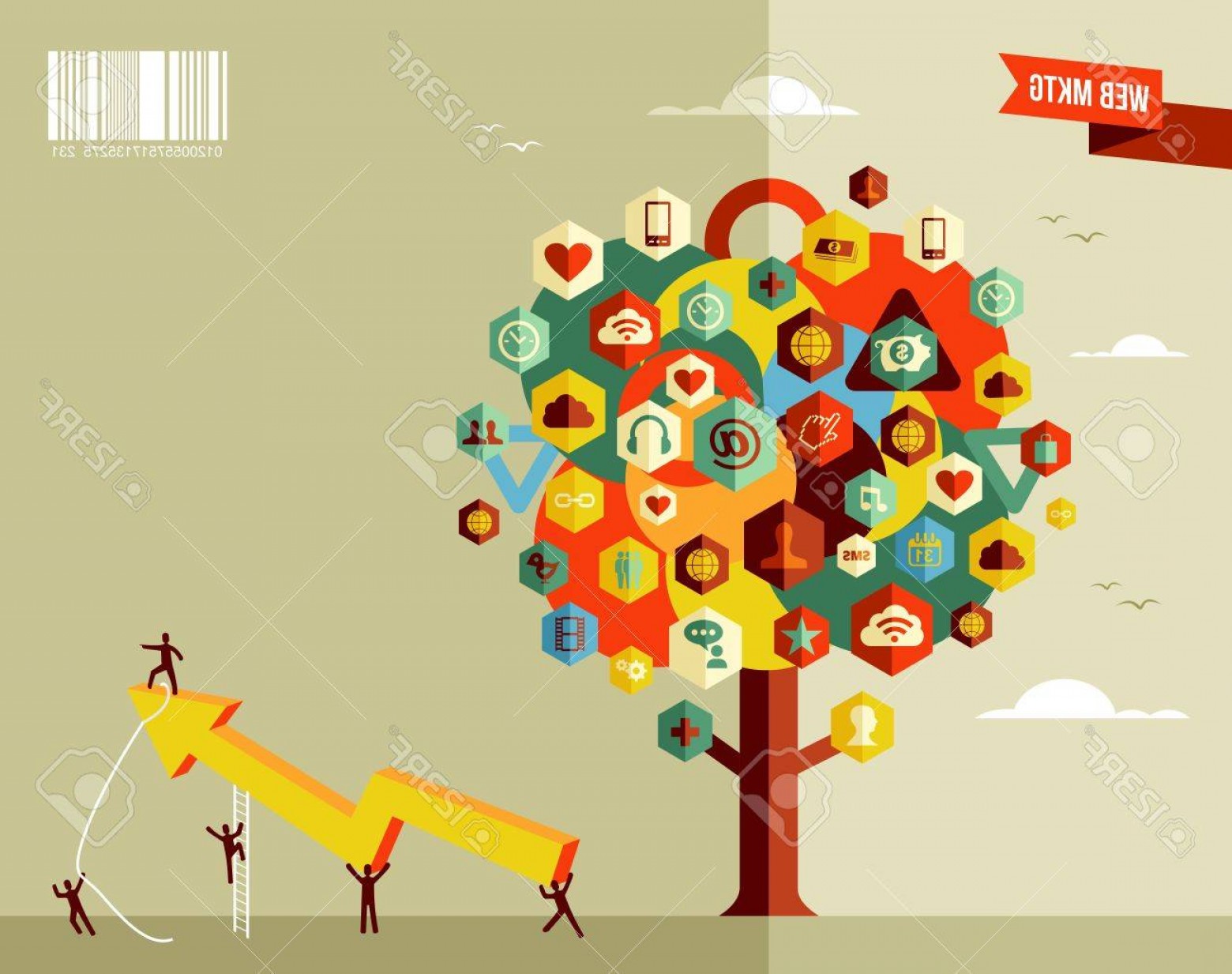 1560x1233 Photomarketing Teamwork Business Rising Arrow Concept Tree Vector