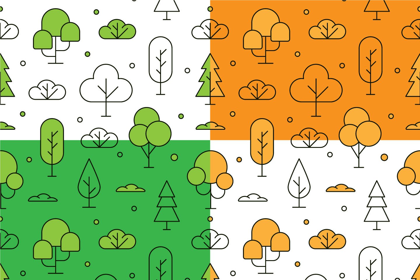 1440x960 Linear Tree Vector Free Seamless Pattern