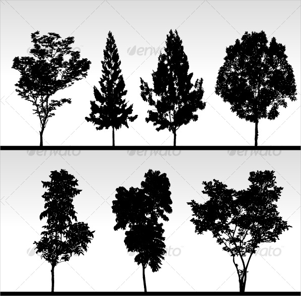Tree Silhouette Vector Png 600x590 Tree Silhouette Vector Png