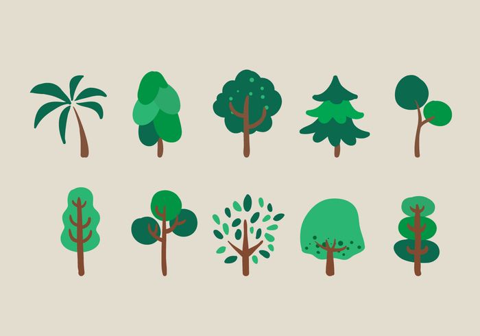 Vector Trees Illustration Set 700x490 Vector Trees Illustration Set