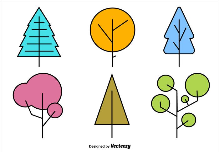 700x490 Geometric Minimal Tree Vector Shapes