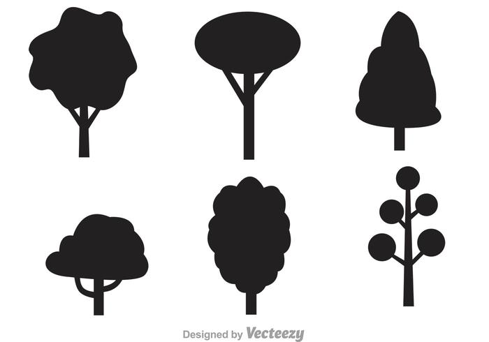 700x490 Black Tree Vector Icons