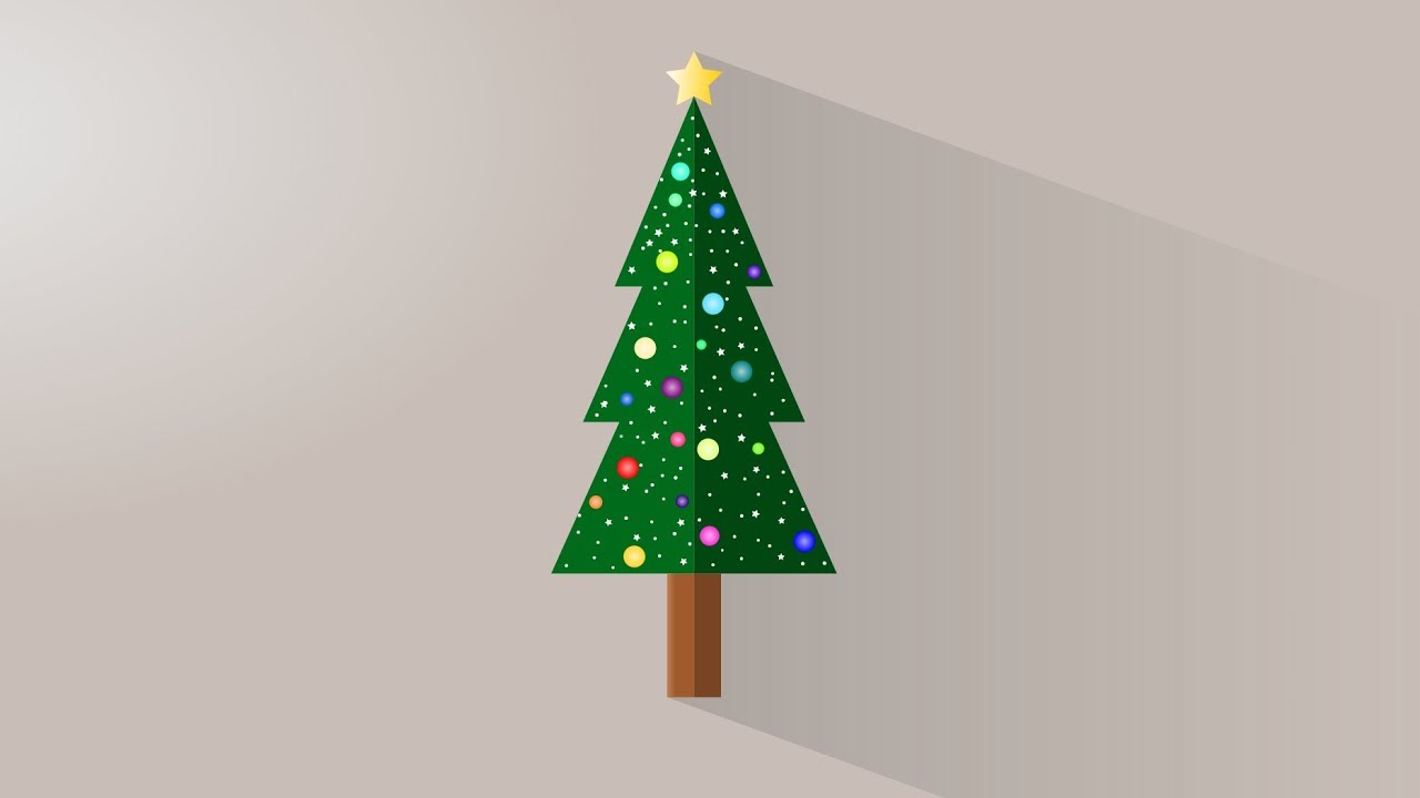 1280x720 Christmas Tree Vector Graphic