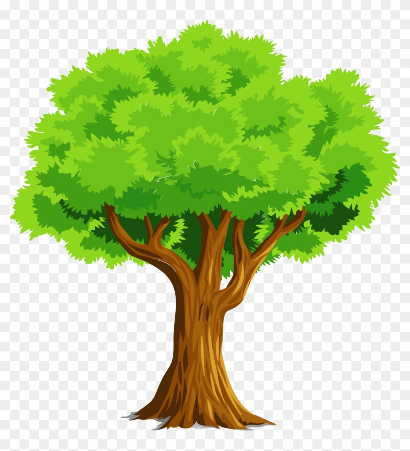 840x924 Colorful Natural Tree Vector Clipart