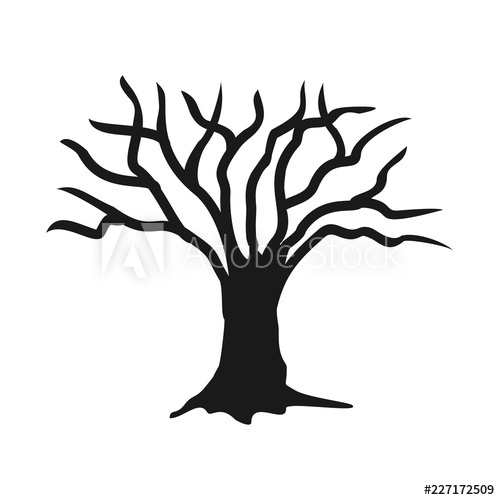 500x500 Silhouette Tree Without Leaves Vector