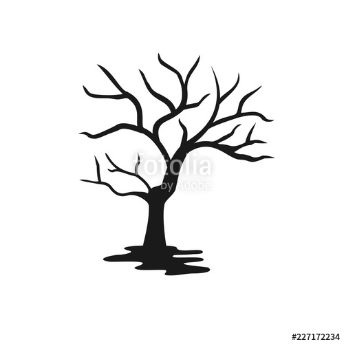 500x500 Silhouette Tree Without Leaves Vector Stock Image And Royalty